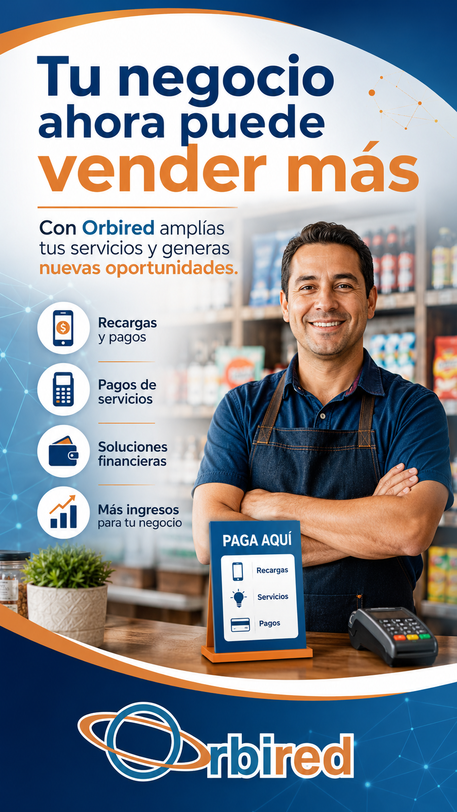 Estado WhatsApp institucional de Orbired sobre crecer el negocio.